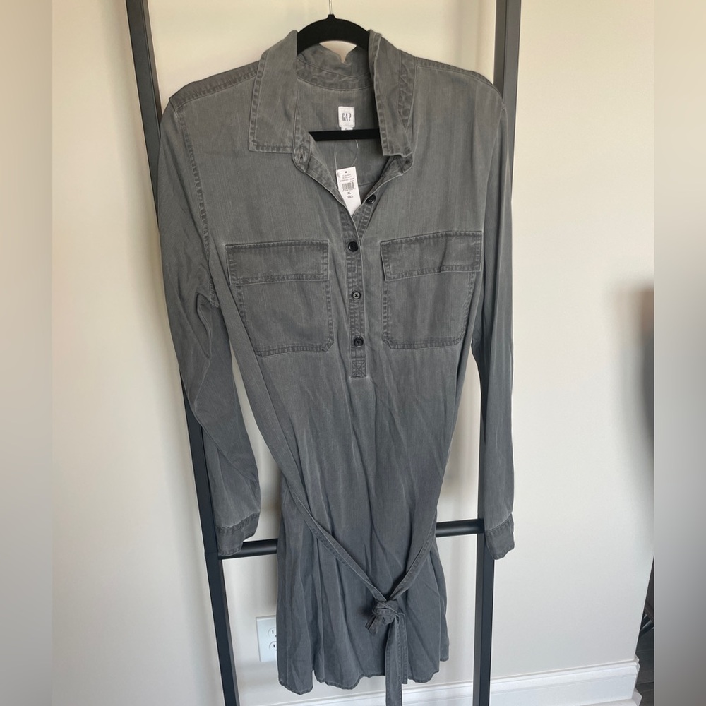 NWT Charcoal denim GAP Long Sleeve Dress